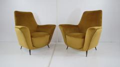 Paolo Buffa Pair of Rare Gold Ico Luisa Parisi Armchairs by Isa 1952 - 1907093