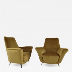 Paolo Buffa Pair of Rare Gold Ico Luisa Parisi Armchairs by Isa 1952 - 1908360