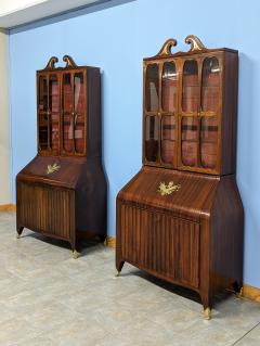 Paolo Buffa Pair of Trumeau Bookcases in Mahogany designed by Paolo Buffa 1950s - 3055426