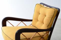 Paolo Buffa Pair of armchairs in stained wood and blond maple - 3335809