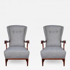 Paolo Buffa Pair of midcentury wingback armchairs by Paolo Buffa - 1096389