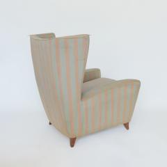 Paolo Buffa Paolo Buffa 1940s Armchair in Original Pink and Light Grey Stripes Fabric - 1528834