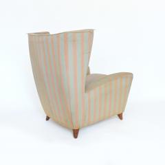 Paolo Buffa Paolo Buffa 1940s Armchair in Original Pink and Light Grey Stripes Fabric - 1528835