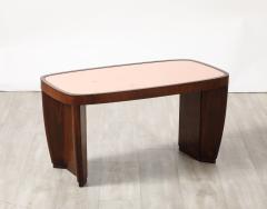 Paolo Buffa Paolo Buffa Attributed Coffee Table with Rose Gold Glass Top circa 1930s - 3926916