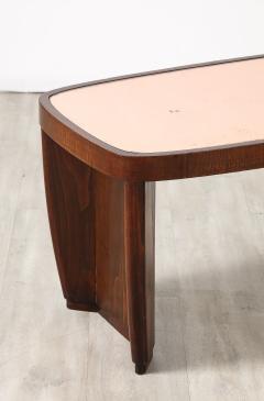 Paolo Buffa Paolo Buffa Attributed Coffee Table with Rose Gold Glass Top circa 1930s - 3926920