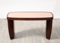 Paolo Buffa Paolo Buffa Attributed Coffee Table with Rose Gold Glass Top circa 1930s - 3926923