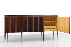 Paolo Buffa Paolo Buffa Eight Legs Grande Credenza in Wood Brass and Glass Italy 1950s - 3119288