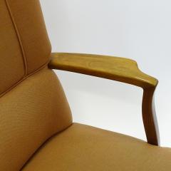 Paolo Buffa Paolo Buffa High Back Armchairs in Original Ochre Upholstery Italy 1940s - 2964371