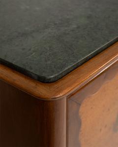 Paolo Buffa Paolo Buffa Italian Highboard in Walnut Birch Burl and Green Marble 1950s - 4366865