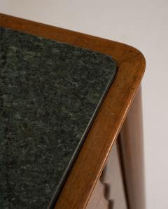Paolo Buffa Paolo Buffa Italian Highboard in Walnut Birch Burl and Green Marble 1950s - 4366871