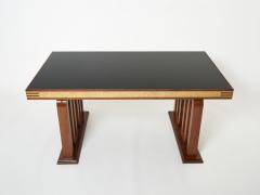 Paolo Buffa Paolo Buffa Italian rosewood maple black glass desk table 1940s - 2956886