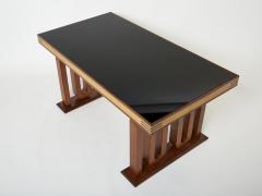 Paolo Buffa Paolo Buffa Italian rosewood maple black glass desk table 1940s - 2956888