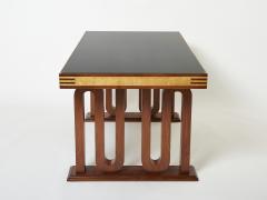 Paolo Buffa Paolo Buffa Italian rosewood maple black glass desk table 1940s - 2956889