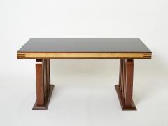 Paolo Buffa Paolo Buffa Italian rosewood maple black glass desk table 1940s - 2956891