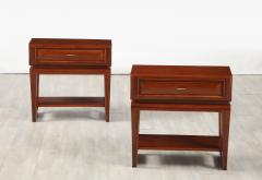 Paolo Buffa Paolo Buffa Pair of Mahogany Bedside or Night Stand Tables Italy ca 1950 - 4397355
