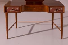 Paolo Buffa Paolo Buffa Petineuse in Cherry with Painted Linen Drawers Italy 1940s - 4571516