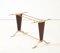 Paolo Buffa Paolo Buffa Style Brass And Walnut Coffee Table With Kidney Shape Glass Top - 4579361