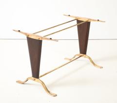 Paolo Buffa Paolo Buffa Style Brass And Walnut Coffee Table With Kidney Shape Glass Top - 4579363