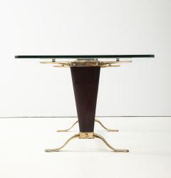 Paolo Buffa Paolo Buffa Style Brass And Walnut Italian Coffee Table With Glass Top - 4777070