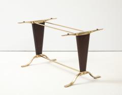 Paolo Buffa Paolo Buffa Style Brass And Walnut Italian Coffee Table With Glass Top - 4777071