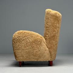 Paolo Buffa Paolo Buffa Style Italian Mid Century Modern Lounge Chairs Shearling 1940s - 3911597