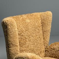 Paolo Buffa Paolo Buffa Style Italian Mid Century Modern Lounge Chairs Shearling 1940s - 3911598