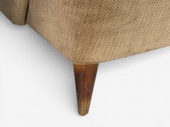 Paolo Buffa Paolo Buffa Style Wingback Lounge Chairs Fabric Wood Italy 1950s - 4531597