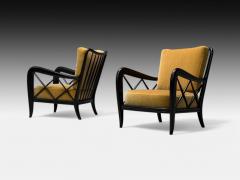 Paolo Buffa Paolo Buffa attr Italian Mid Century Modern Camel Mohair Lounge Chairs 1940s - 4098438