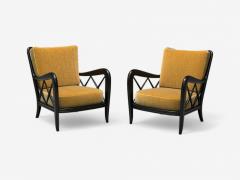 Paolo Buffa Paolo Buffa attr Italian Mid Century Modern Camel Mohair Lounge Chairs 1940s - 4098439