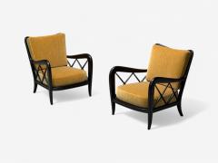 Paolo Buffa Paolo Buffa attr Italian Mid Century Modern Camel Mohair Lounge Chairs 1940s - 4098442