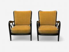Paolo Buffa Paolo Buffa attr Italian Mid Century Modern Camel Mohair Lounge Chairs 1940s - 4098446