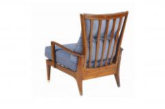 Paolo Buffa Paolo Buffa cherry wood reading armchair with brass tips - 2129943