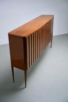 Paolo Buffa Paolo Buffa high Buffet in Wood Brass and Glass Italy 1950s - 3927871