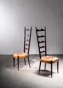 Paolo Buffa Paolo Buffa pair of mahogany Chiavari chairs Italy 1950s - 2223623