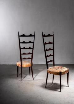 Paolo Buffa Paolo Buffa pair of mahogany Chiavari chairs Italy 1950s - 2223624