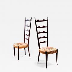 Paolo Buffa Paolo Buffa pair of mahogany Chiavari chairs Italy 1950s - 2225224