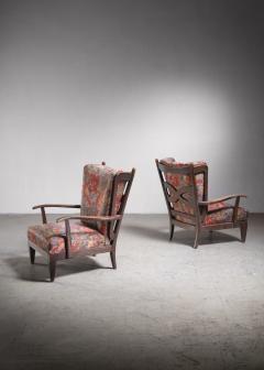 Paolo Buffa Paolo Buffa pair of oak lounge chairs Italy 1940s - 2526476