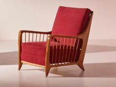Paolo Buffa Paolo Buffa pair of walnut and fabric armchairs model 118 f - 3473083