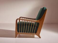 Paolo Buffa Paolo Buffa pair of walnut and fabric armchairs model 118 f - 3473207