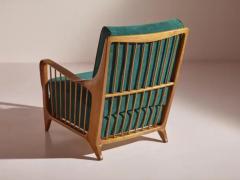 Paolo Buffa Paolo Buffa pair of walnut and fabric armchairs model 118 f - 3473214