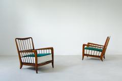 Paolo Buffa Paolo Buffa rare 1940s pair of armchairs in cherry wood - 2129848