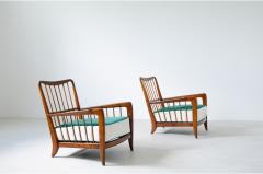 Paolo Buffa Paolo Buffa rare 1940s pair of armchairs in cherry wood - 2129879