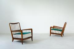 Paolo Buffa Paolo Buffa rare 1940s pair of armchairs in cherry wood - 2129880