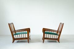 Paolo Buffa Paolo Buffa rare 1940s pair of armchairs in cherry wood - 2129881