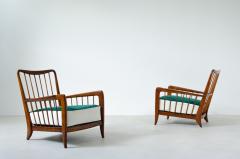 Paolo Buffa Paolo Buffa rare 1940s pair of armchairs in cherry wood - 2129882