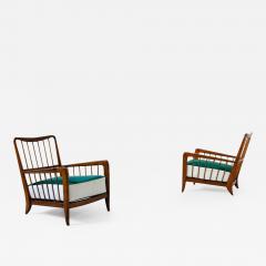 Paolo Buffa Paolo Buffa rare 1940s pair of armchairs in cherry wood - 2131942