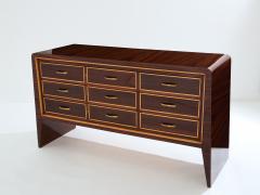 Paolo Buffa Paolo Buffa rosewood sycamore and brass chest of drawers 1940s - 3916504