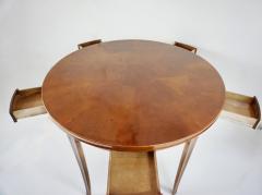 Paolo Buffa Paolo Buffa round center or game table walnut five hidden drawers 1950 - 4125056