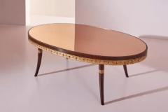 Paolo Buffa Paolo buffa coffee table with painted and gilded wood and a mirrored glass top - 3476267