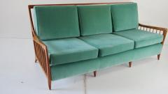 Paolo Buffa Rare Large Paolo Buffa Cherrywood Green Sofa 1940 - 1907538